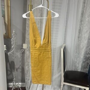 Entro Mustard Backless Dress